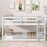 Bellemave® Twin Size Solid Rubber Wooden Bunk Bed with Ladder - Bellemave